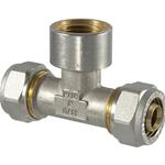 RACCORDO A COMPRESSIONE TEE 3 VIE 20  X 3/4" X 20 FEMM. X MULTISTRATO