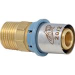 RACCORDO A PRESSARE ACQUA DIRITTO MASCHIO MM. 16 X 1/2" PER MULTISTRATO "UNIDELTA"