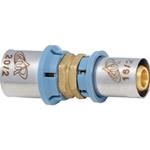 RACCORDO A PRESSARE ACQUA DIRITTO DOPPIO RIDOTTO MM. 26 X 16 PER MULTISTRATO "UNIDELTA"