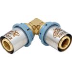 RACCORDO A PRESSARE ACQUA GOMITO DOPPIO MM. 26 X 26 PER MULTISTRATO "UNIDELTA"