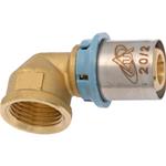 RACCORDO A PRESSARE ACQUA GOMITO FEMM. MM. 20 X 1/2" PER MULTISTRATO UNIDELTA