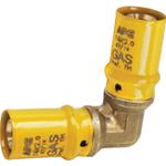 RACCORDO A PRESSARE GAS GOMITO DOPPIO MM. 20 X 20 PER MULTISTRATO "APE"