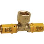 RACCORDO A PRESSARE GAS TEE 3 VIE 2 FEMM. MM. 20 X 1/2" X 20 PER MULTISTRATO "APE"