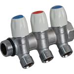 COLLETTORE LINEARE 3/4 X 1/2 C/RUBINETTO 3 VIE TIEMME X MULTISTRATO