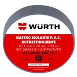 NASTRO ISOLANTE WURTH MM.19 X 25M GRIGIO