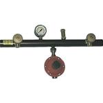 CENTRALINA 2 ATTACCHI C/REGOLATORE + MANOMETRO KG. 4 X GAS