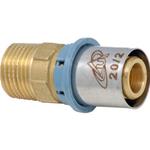 RACCORDO A PRESSARE ACQUA DIRITTO MASCHIO MM. 20 X 3/4" PER MULTISTRATO "UNIDELTA"