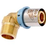 RACCORDO A PRESSARE ACQUA GOMITO MASCHIO MM. 16 X 1/2" PER MULTISTRATO "UNIDELTA"