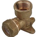 RACCORDO C/OGIVA P.T.F.E - GOMITO C/FLANGIA FEMM. 12 X 1/2" - TUBO RAME 