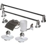 SET ACCESSORI BAGNO 7 PZ. SERIE "ROMA" CROMATO