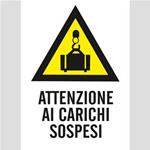 CARTELLO EDILE ATTENZIONE CARICHI SOSPESI CM. 40 X 60