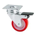 RUOTA PER MOBILE C/PIASTRA ARANCIO C/FRENO NYLON/POLIURETANICO MM. 60 (MAX KG. 50) "AVO"