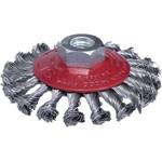 SPAZZOLA D'ACCIAIO CIRCOLARE CONICA MM. 95 FILO AVVOLTO X SMERIGLIATRICE