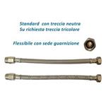 FLESSIBILE ACCIAIO PROLUN. DN10 1/2"M. X 3/8"F. CM. 40 C/GUARN.