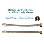 FLESSIBILE ACCIAIO PROLUN. DN10 1/2"M. X 3/8"F. CM. 30 C/GUARN.