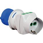 SPINA INDUSTRIALE 2P+T + TRIPLA C/SCHUKO BLU