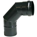 CANNA FUMARIA NERO MM. 80 - CURVA 90° PER STUFA A PELLET