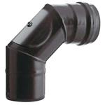CANNA FUMARIA NERO MM. 80 - CURVA 90° C/ISPEZIONE PER STUFA A PELLET