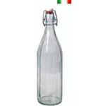 BOTTIGLIA VETRO COSTOLATA LT. 1 C/TAPPO MECCANICO