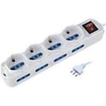 MULTIPRESA LINEARE BIANCA 12 USC. 4SCH.+8BIV. DA MT. 1.5 C/INTERR.