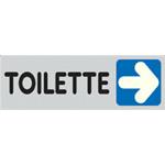 TARGHETTA ADESIVA 150 X 50 "TOILETTE DX"