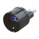 SPINA/ADATTATORE SCHUKO 16A+T NERO