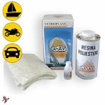 KIT RESINA LASAV C/CATALIZZATORE ML. 750 + LANA VETRO