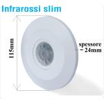 SENSORE DI MOVIMENTO INFRAROSSI SLIM 2000W 360° IP20