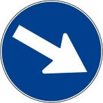 SEGNALE STRADALE "PASSAGGIO OBBLICATORIO" CM. 60