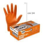 GUANTO NITRILE ARANCIO DIAMANTATO TG. L PZ. 50