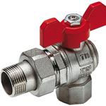 VALVOLA A FARFALLA M. F. AD ANGOLO PER COLLETTORE 3/4" PASS. TOTALE BUGATTI