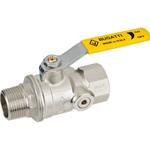 VALVOLA A SFERA M. F. LEVA GIALLA 1/2" C/PRESA PRESSIONE  X GAS