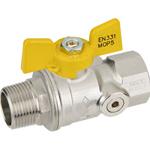 VALVOLA A FARFALLA M. F. 1/2" X GAS C/PRESA PRESSIONE BUGATTI